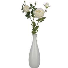 Rose branch x5 4/Poly, 63cm, white