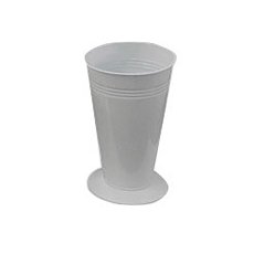 Zinc Vase with Plate Bottom, 40x26cm, white