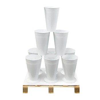 Zinc Vase with Plate Bottom, as 9 construction, White, For Pal 60x80cm