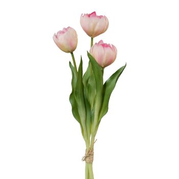 Filled Tulips, bunch of 3, 37cm, pale pink