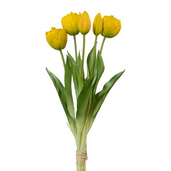 Stuffed Tulips 5 Bundles, 39 cm, Yellow