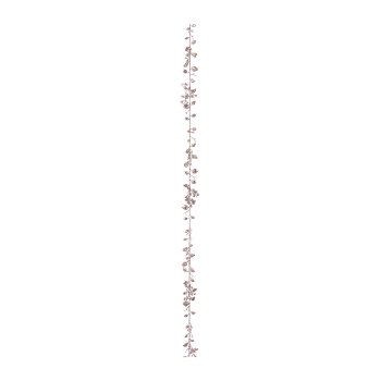 2er Set künstliche Miniblattgirlande mit Glitter, 180cm, rosa