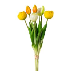 Filled Tulips 7Er Bund, 39cm, Yellow Mix