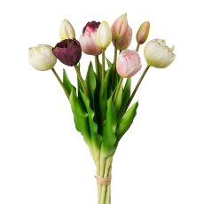Gefüllte Tulpen 12er Bund, 39 cm, rosa mix