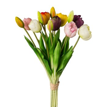 Gefüllte Tulpen 12er Bund, 39 cm, bunt