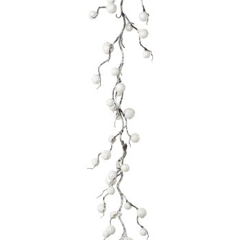 Schneekugelgirlande 1/Poly, 180cm, weiß