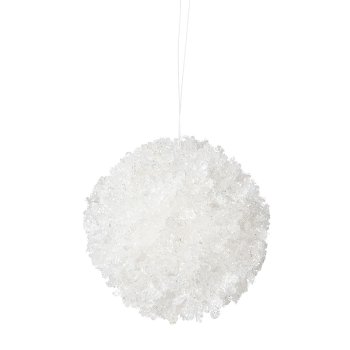 Eiskristallkugel, weiß, 10cm, frost