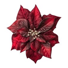 Poinsettia Flower With Clip