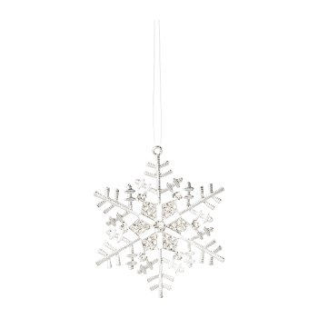 Metal Pendant Snowflake 1/Poly, 9cm, Champagne, 1/Piece