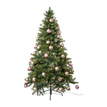 Christmas Tree, 250 LED, 783 tips, 150cm, 60 baubles pink-mix