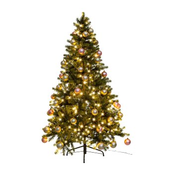 Christmas Tree, 250 LED, 783 tips, 150cm, 60 baubles pink-mix