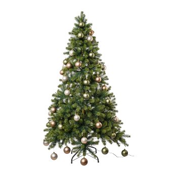 Fir tree, 250 LED, 783 tips, 150cm, 60 balls green-mix,
