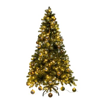 Fir tree, 250 LED, 783 tips, 150cm, 60 balls green-mix,