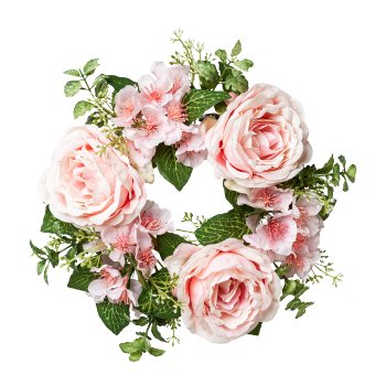 Candle Ring Roses/Flowers, Pink