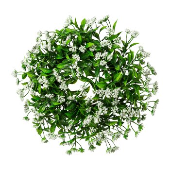 Ruscus wreath, 33cm, white