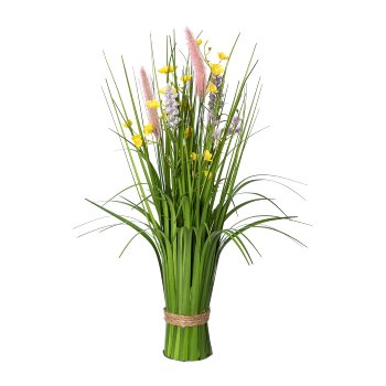 Standing grass bush with flowers, 48cm