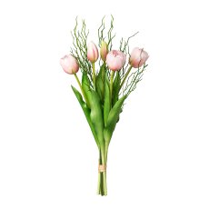 Tulpenbund x5 mit 2 Zweigen, 43cm, rosa