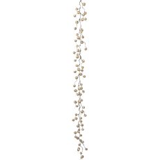 Ball garland with snow,1/poly, 168cm, champagne,