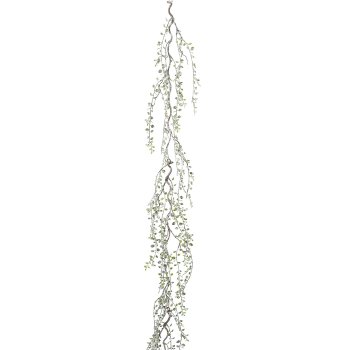 Mini leaf garland frosted,1/poly, 182, frost, 1/pc.