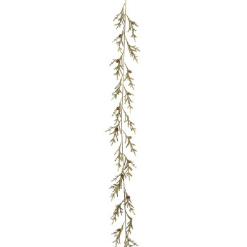 Spruce garland with cones, 170 cm, gold