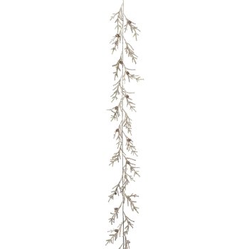 Fichtengirlande mit Zapfen, 170cm, champagner
