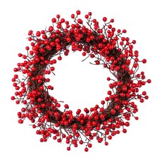 Berry wreath, 41 cm, red
