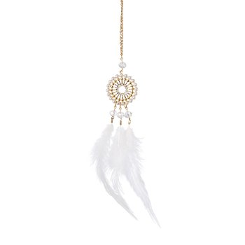 Hänger Dreamcatcher 1/Poly, 28cm, weiß-gold, 1/Stck