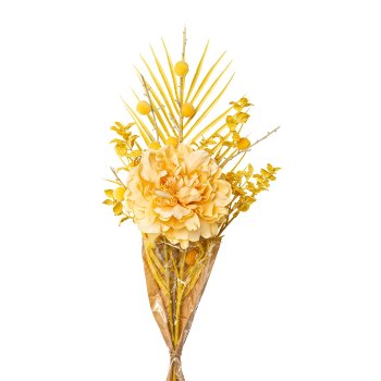 Peonienmix-Bund in Folie, 58 cm, gelb, 1/Stck