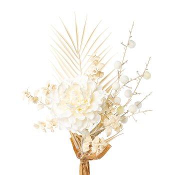 Peonienmix-Bund in Folie, 58 cm, creme, 1/Stck