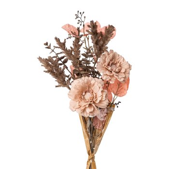 Zinnia mix bunch in foil, 58 cm, antique pink, 1pc.