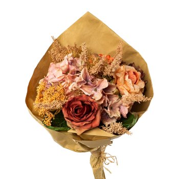Blumenstrauß in Packpapier, 50 cm, bunt
