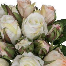 Rose bouquet x16, 29cm, dusky pink-green