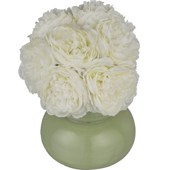 Rose bouquet, 23cm, white
