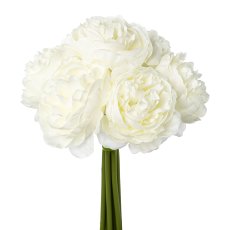 Rose bouquet, 23cm, white