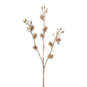 Perlenzweig x3, 49cm, champagner