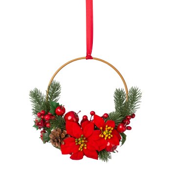 Poinsettienkranz, 25cm, rot,