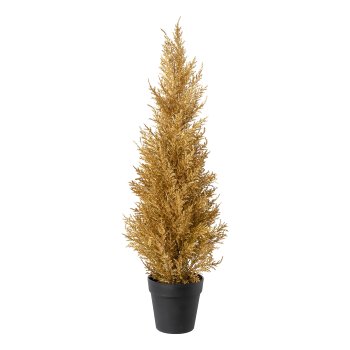 Artificial cypress tree, 73 cm, gold,