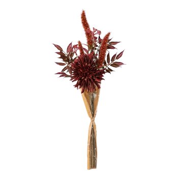 Dahlien-Mixbund in Folie, 58 cm, bordeaux,