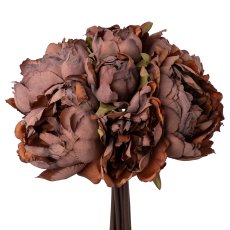 Peonies fret , 26cm, brown,