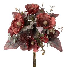 Mohn-Distel-Blüten-Mixbund, 36 cm, fuchsia,