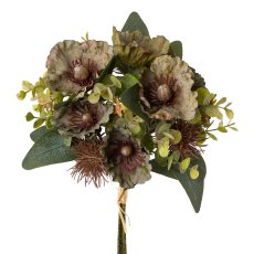 Poppy-thistle-leaves-mix bunch, 36cm, green,