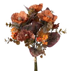 Poppy-thistle-leaves-mix bunch, 36cm, rust,