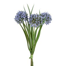 Allium grass bunch, 28cm, blue