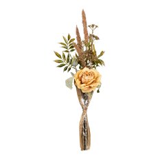 Mixbouquet of roses in paper, 58cm, cognac