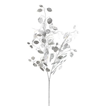 Metallic penny branch, 75cm, silver