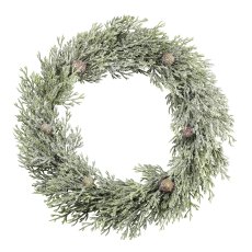 Artificial cypress wreath with