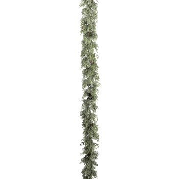 Zypressengirlande mit Zapfen, 180cm, frost