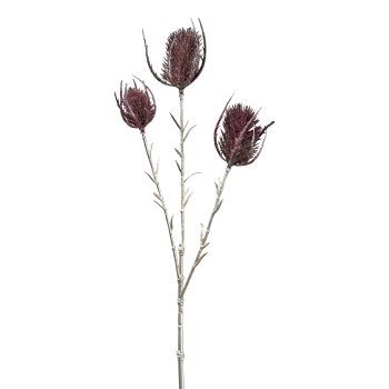 Thistle branch x 3, 49cm, bordeaux