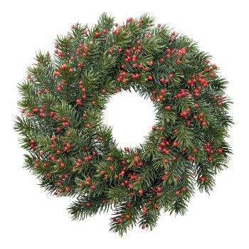Fir wreath with berries x 76, 30cm, green