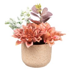Dahlia mix in ceramic pot, 14